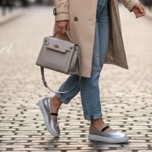 Seychelles Moon Child Silver Metallic Platform Loafer Sneakers 8.5 New With Box